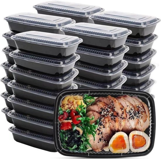 Contenitore di Preparazione per Pasti da 32 oz - Contenitore di Stoccaggio Cibo - Scatola di Latta per Colazione - Magnetron, Microonde, Congelatore, Sicuro