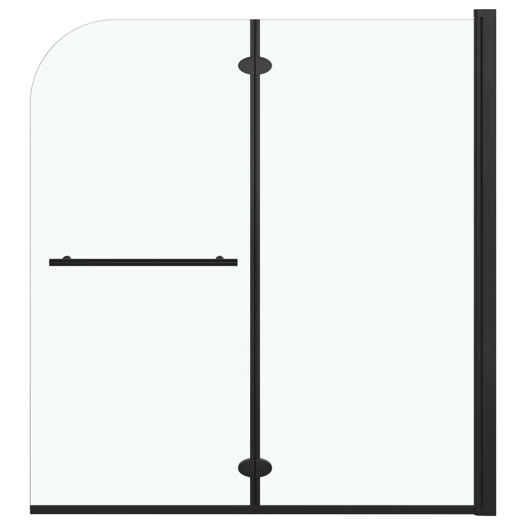 Box Doccia Pieghevole a Libro 2 Pannelli in ESG 120x140 cm Nero CFW6975463