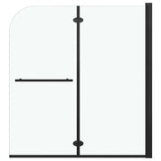 Box Doccia Pieghevole a Libro 2 Pannelli in ESG 120x140 cm Nero CFW6975463