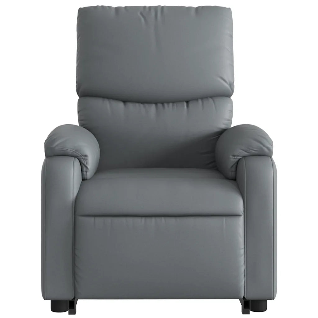 Poltrona | Sedia Relax Alzapersona Reclinabile Massaggio Grigio Similpelle