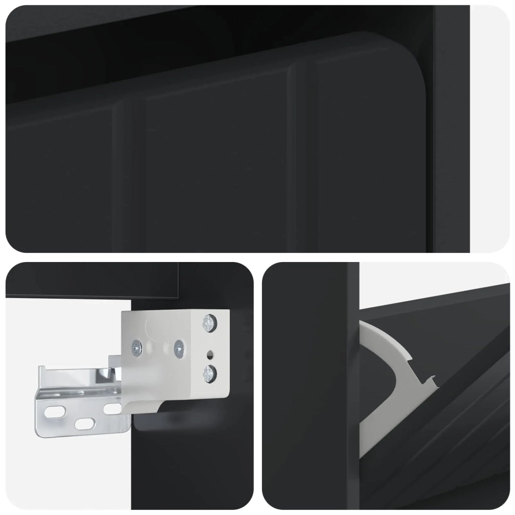 Mobiletto per Scarpe da Muro ZWOLLE 71 x 17 x 43 cm Nero 896406