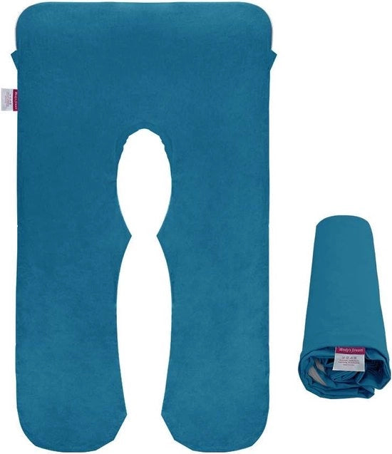 Schiene per cuscino da parto a U, tessuto respirante (blu, 140 x 80 cm)