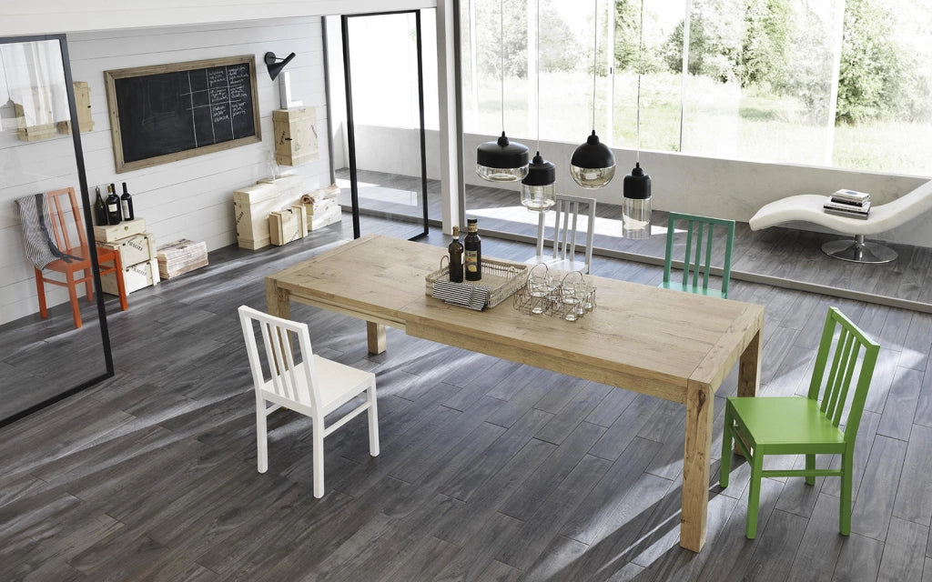 Tavolo Allungabile 160/240x90x76 cm in Rovere Impiallacciato Nevada Naturale
