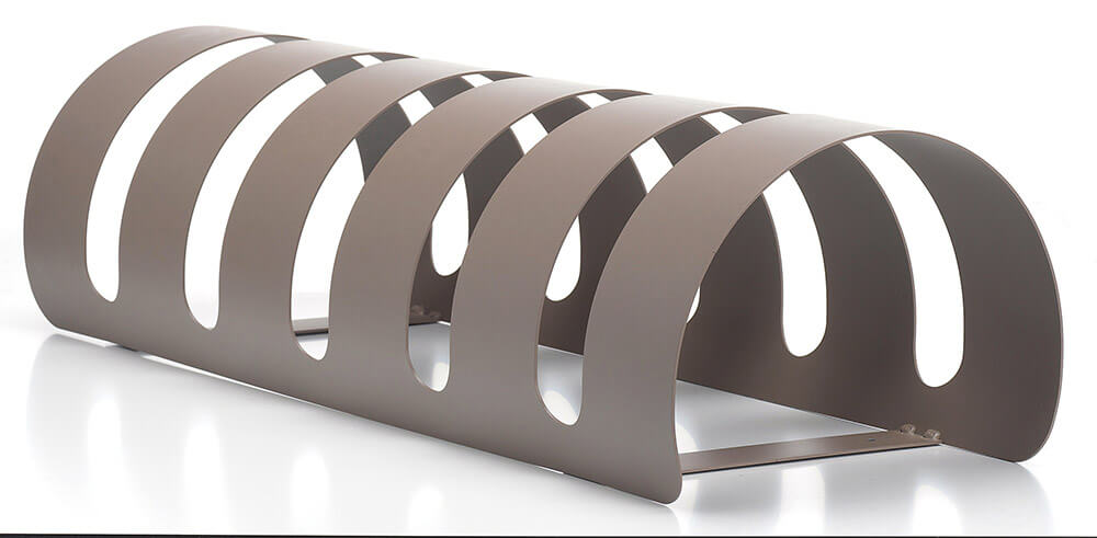 Rastelliera Portabici 5 Posti in Ferro 90x30x23 cm Belfer Bike Rack 42/PB Tortora