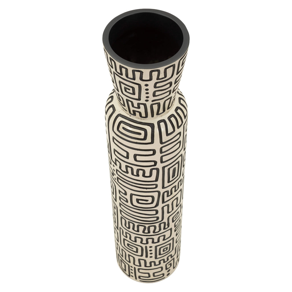Iya, Vaso Colore Struttura Nero, Bianco Crema