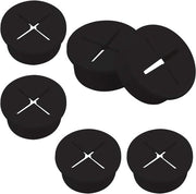 Grommetti in silicone flessibili per scrivania - 6 pezzi - neri - 25 cm.