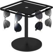 Stand per occhiali da sole rotativi 360° - supporto per lenti da sole - astuccio per occhiali multifunzionale - nero - organizzatore di contenuti.
