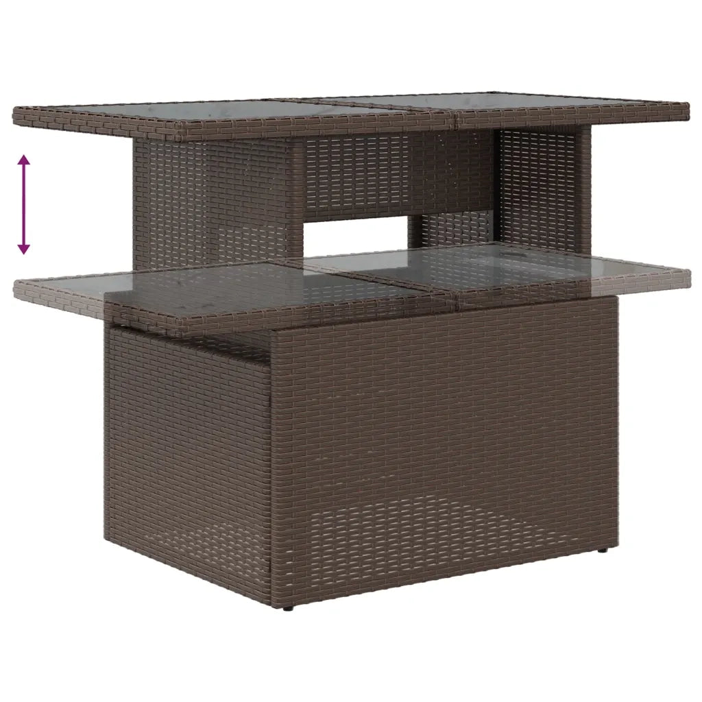 Set Divani da Giardino 9pz con Cuscini Marrone in Polyrattan 3266433