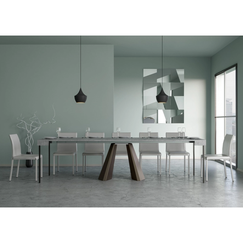 Consolle allungabile 90x40/300 cm Diamante telaio Orso - Cemento