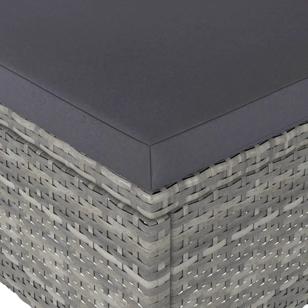 Set Sedie da Giardino con Poggiapiedi 4 pz | Sedie da Esterno in Polyrattan Grigio