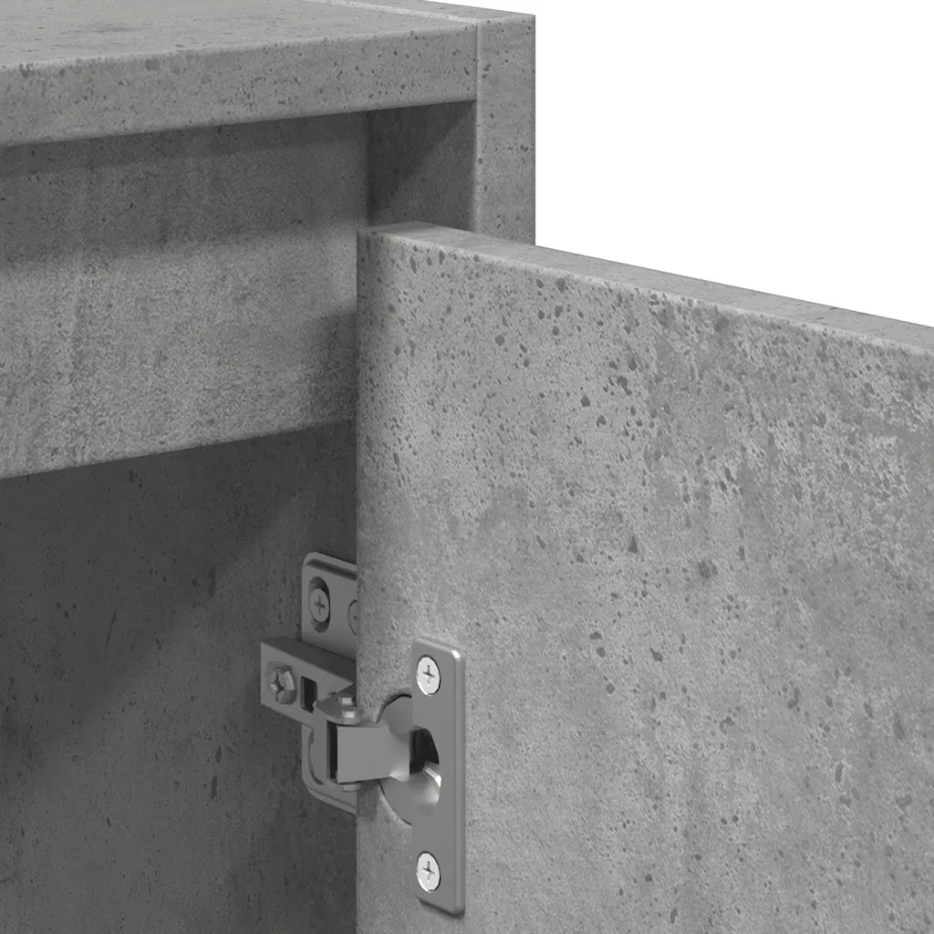 Set Mobili da Bagno 2 pz Grigio Cemento in Legno Multistrato 856066