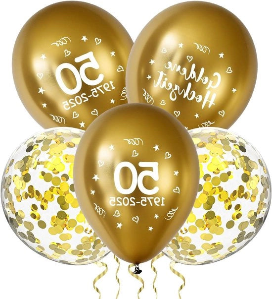 Decorazioni di Festa per Matrimonio d'Oro 30 Pezzi 30 cm Metallo Oro - Festa di Matrimonio 50 Anni Giubileo Decorazioni di Festa