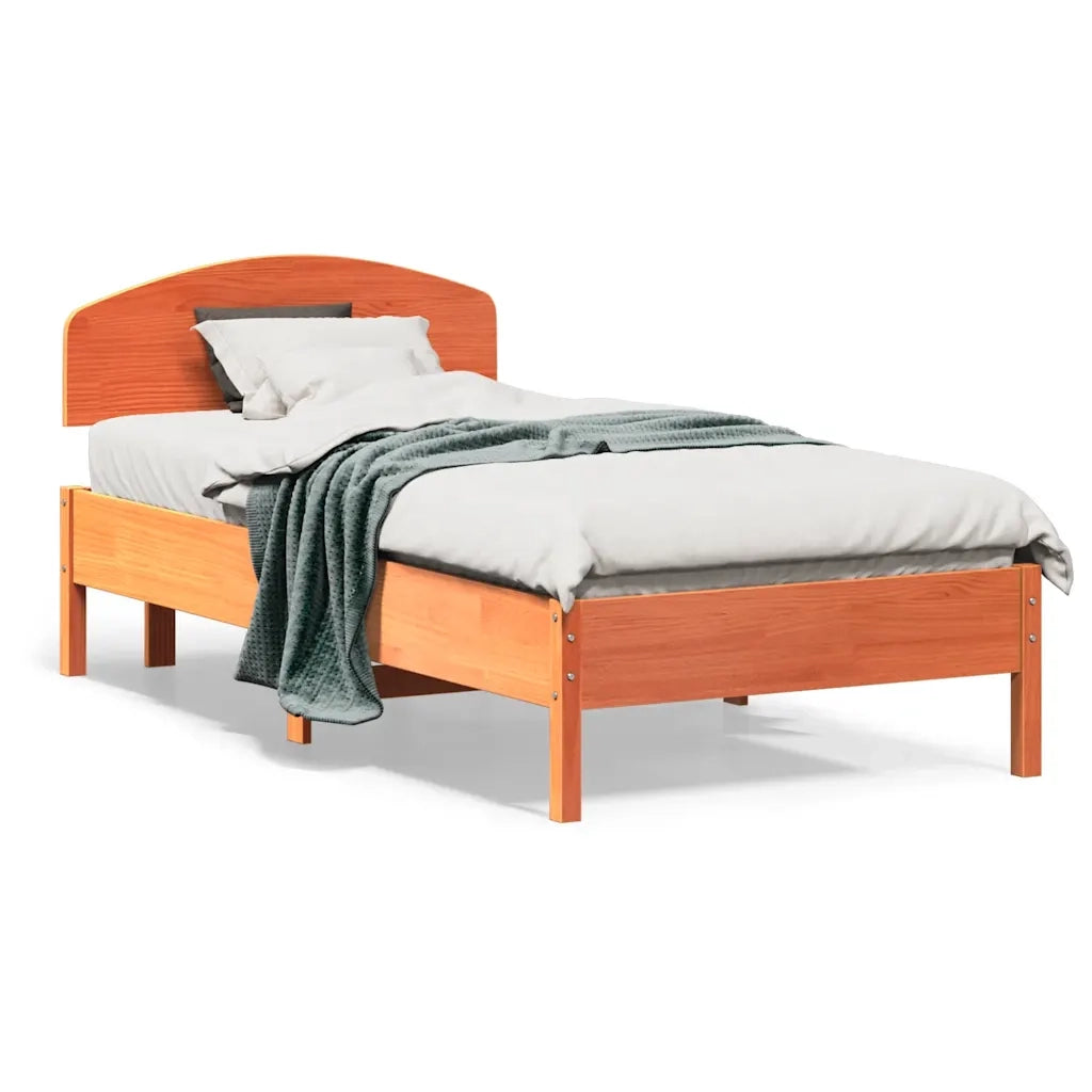 Letto senza Materasso Marrone Cera 75x190 cm in Legno di Pino 3207244