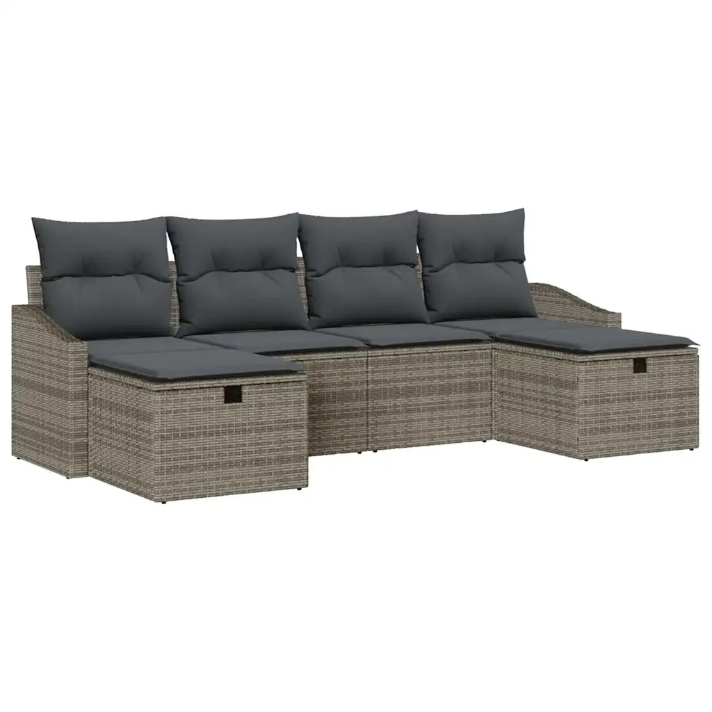 Set di divani con cuscino 6 pcs polyrattan