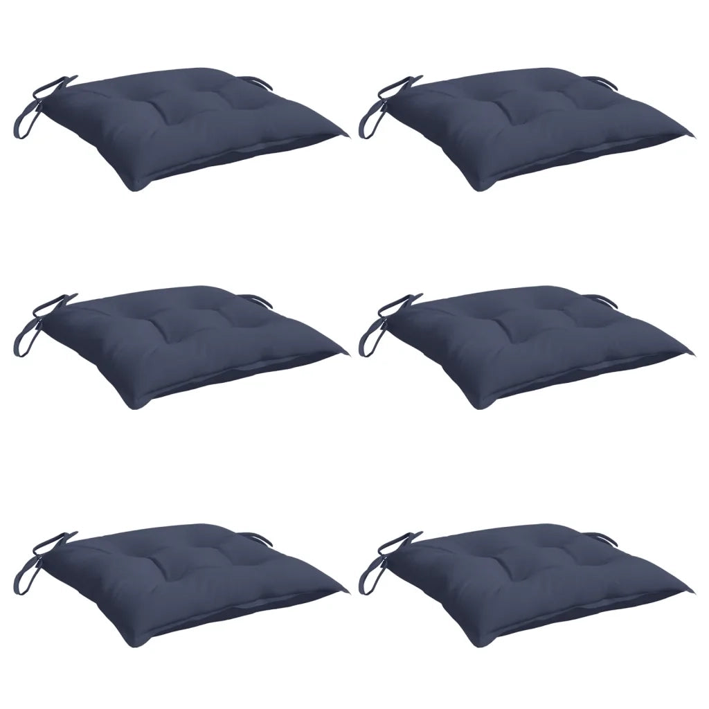 Cuscini per Sedia 6 pz Blu Marino 50x50x7 cm in Tessuto Oxfordcod mxl 115593