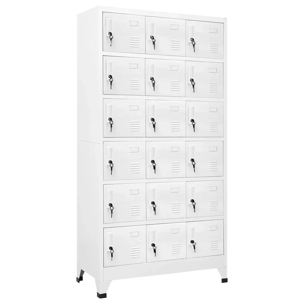 Armadietto con 18 scomparti di sicurezza 90 x 40 x 180 cm metallo grigio 02_0046297