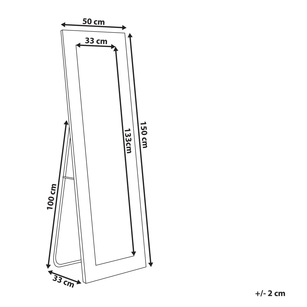 Specchio da pavimento in ecopelle grigio 50 x 150 cm cornice decorativa rivetti con supporto glamour da appendere per armadio camera da letto soggiorno
