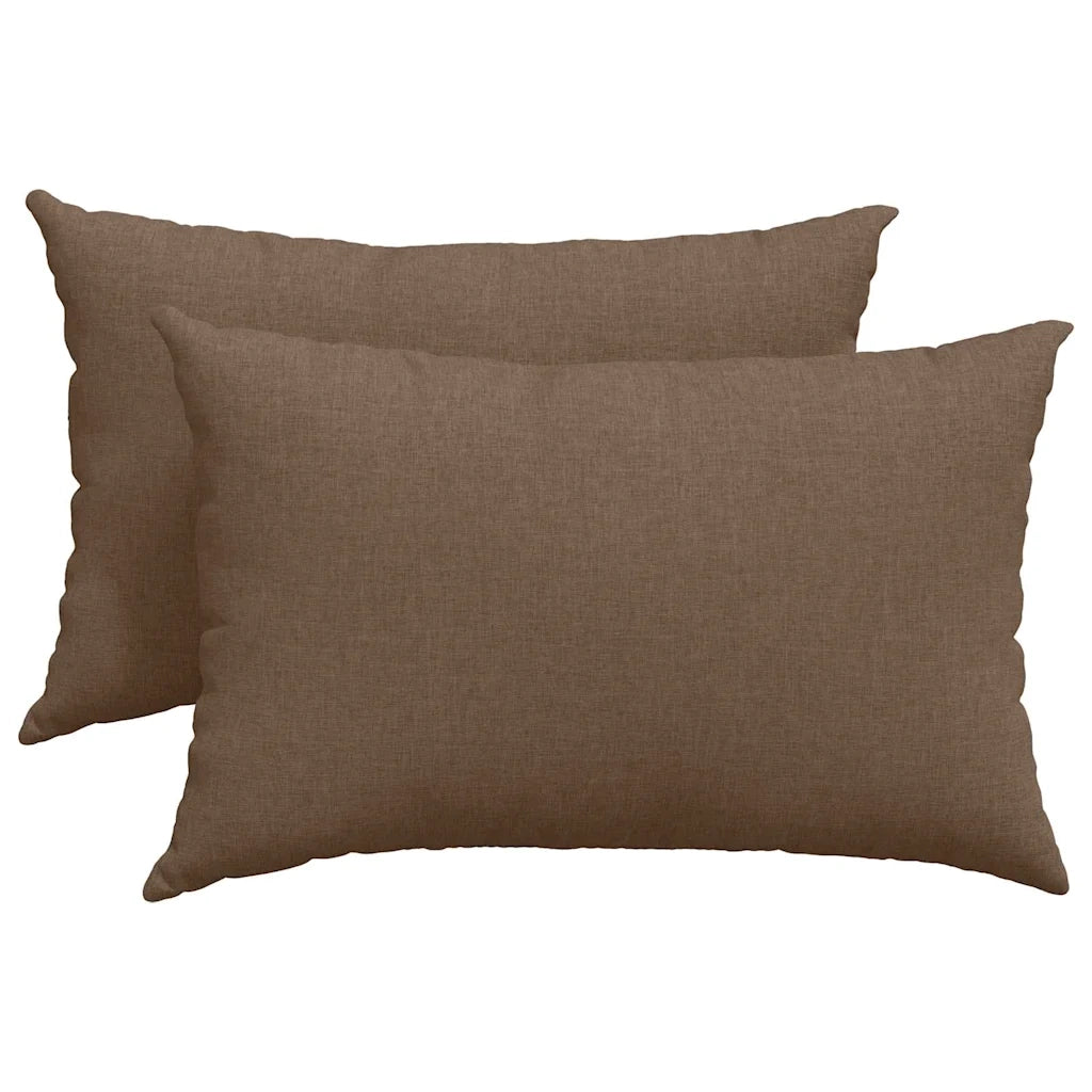 Cuscini da Divano 2 pcs Marrone 60 x 40 cm Tessuto