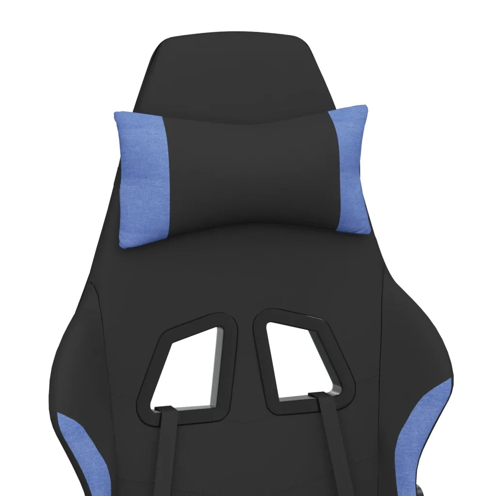 vidaXL Sedia da Gaming Nero e Blu in Tessuto