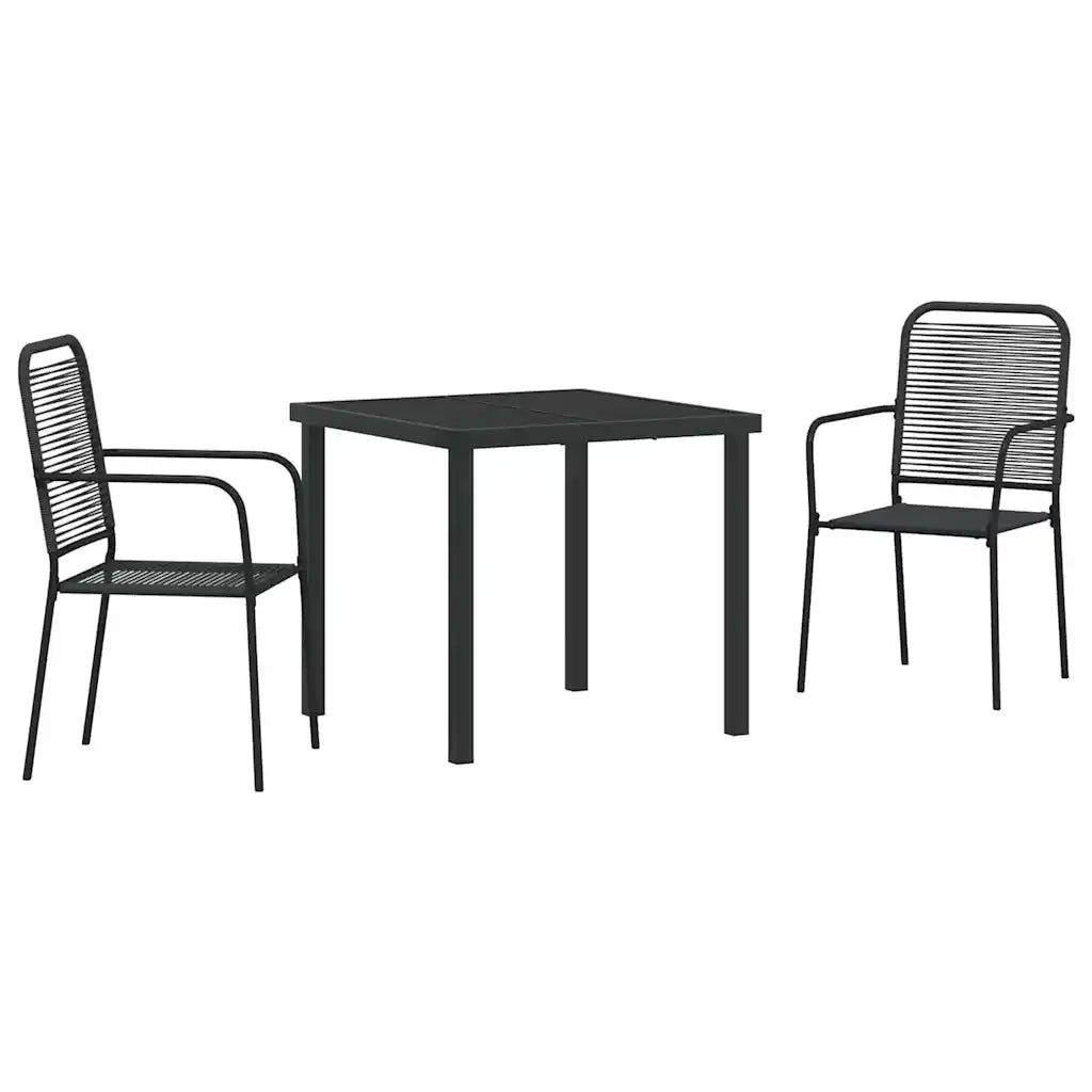 Set da Pranzo per Giardino 3 pcs Nero 3379156