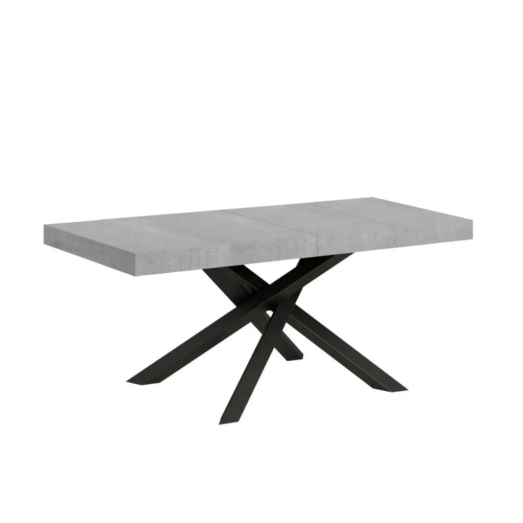 Tavolo allungabile 140/400x90 cm Volantis Premium colore cemento gambe antracite
