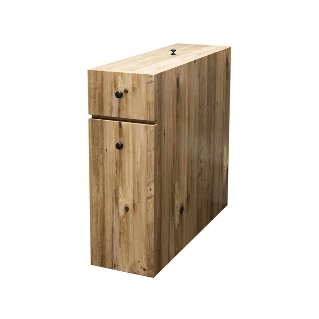 Mobile sottolavabo Isidora, Mobiletto da bagno, Contenitore porta lavabo, Armadio per lavandino, 20x60h55 cm, Quercia