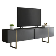 Abishia, Mobile Porta tv Cassetti, 180x30x50h cm Nero Antracite