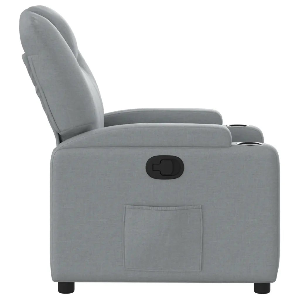 Poltrona Reclinabile in Tessuto Grigio Chiaro 372365