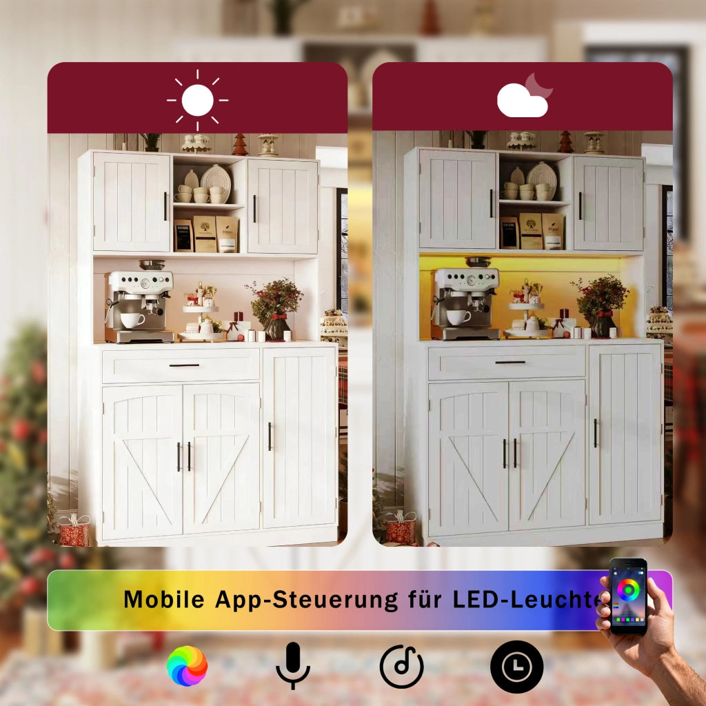 ARMADIO Contenitore 110x38x180 cm MDF Bianco con LED e prese USB