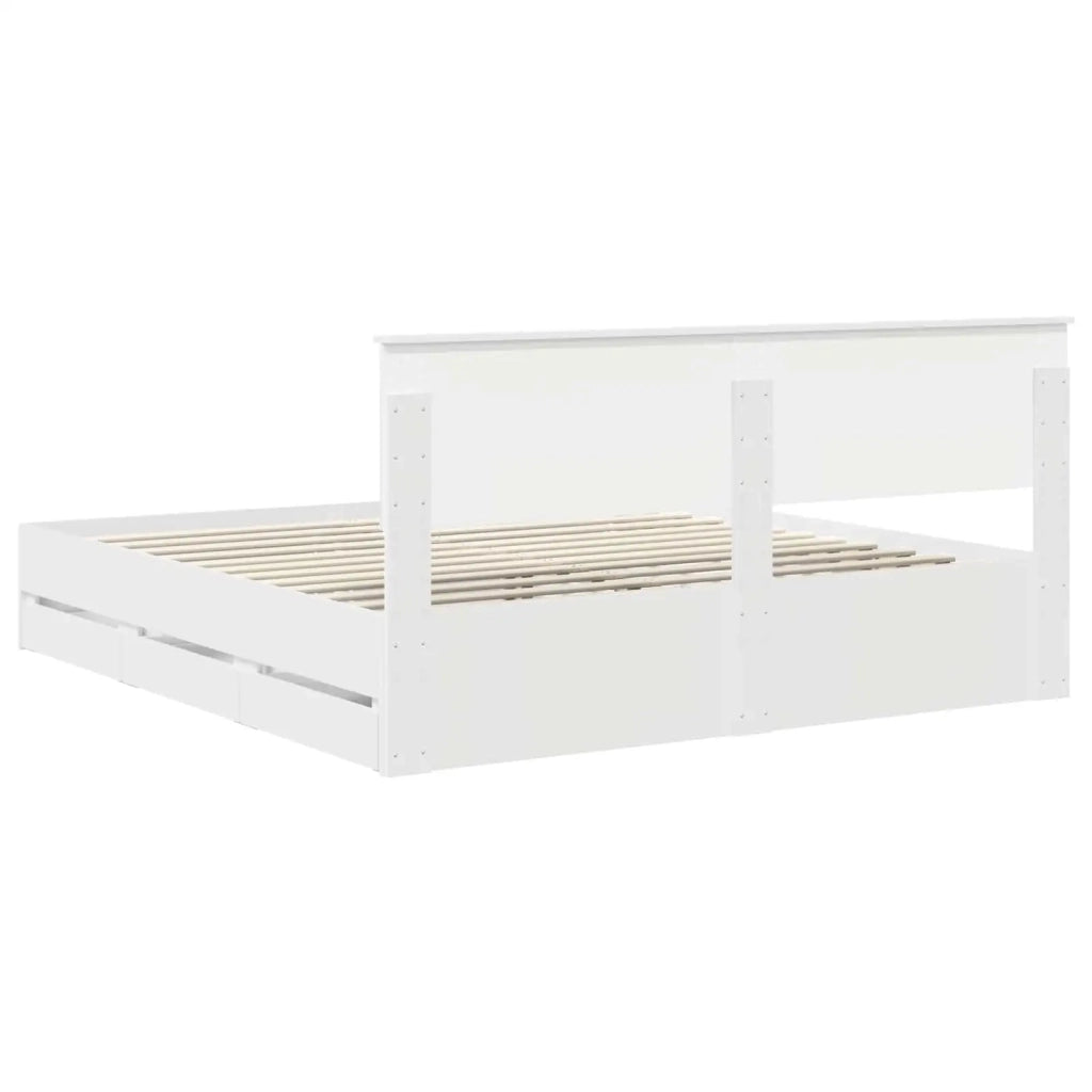 Struttura del letto-Giroletto-Rete del Letto Bianco 180 x 200 cm Legno Ingegnerizzato 991752