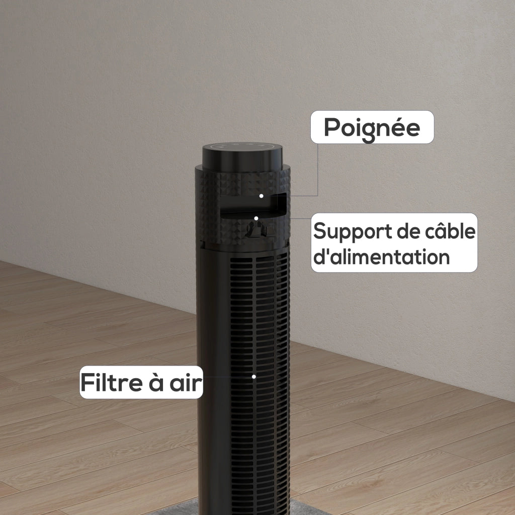 Ventilatore a colonna ¨C zephmum ¨C 31,5x31,5x96 cm nero