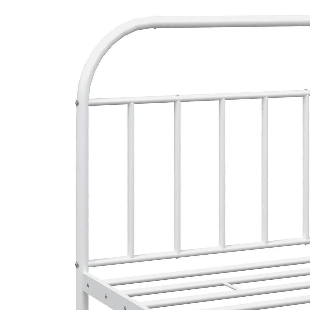Letto matrimoniale | Letto per adulti | Giroletto con Testiera e Pediera Metallo Bianco 193x203 cm