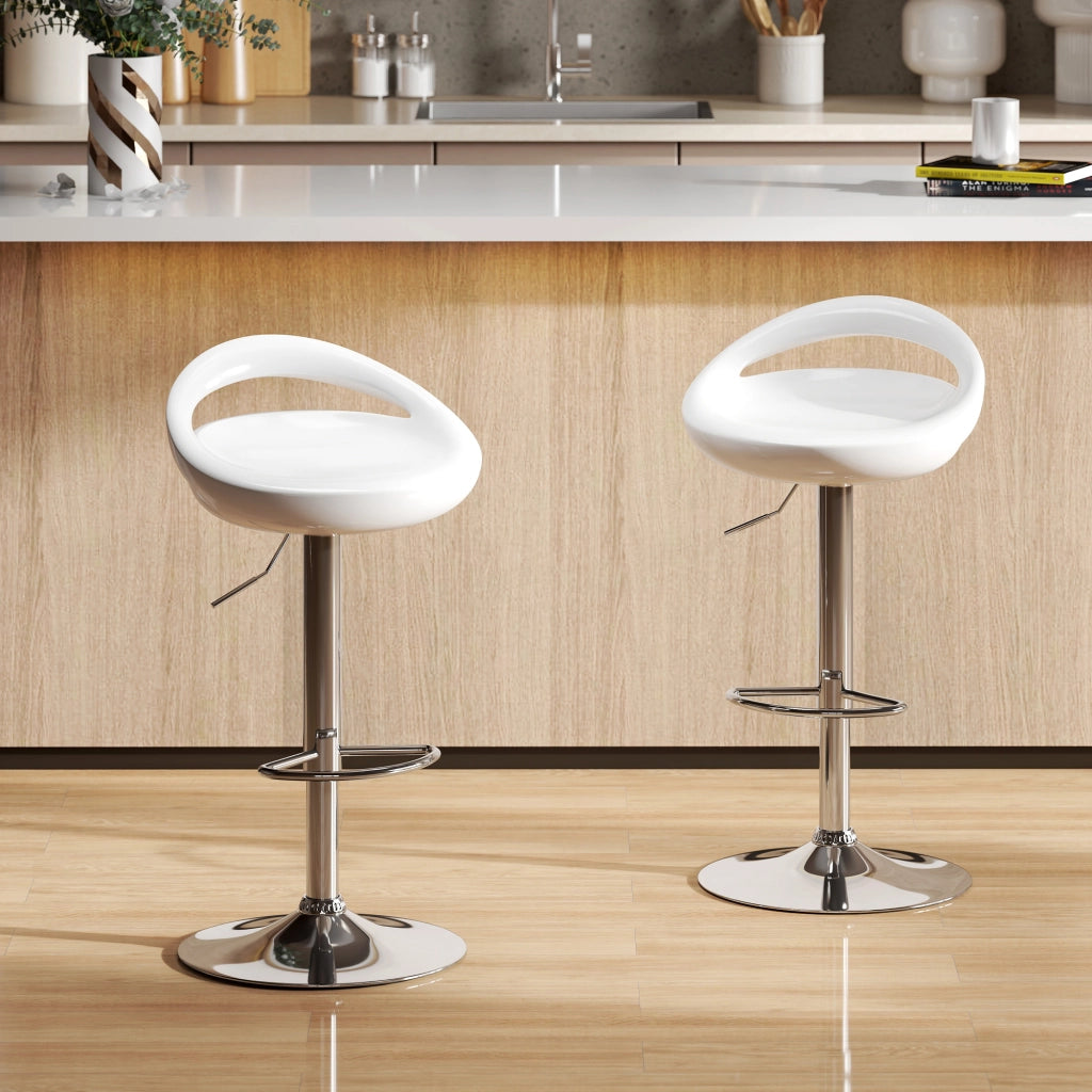 Sgabelli da bar regolabili ¨C zephmum ¨C 2 pezzi bianco 46x41x76-96cm