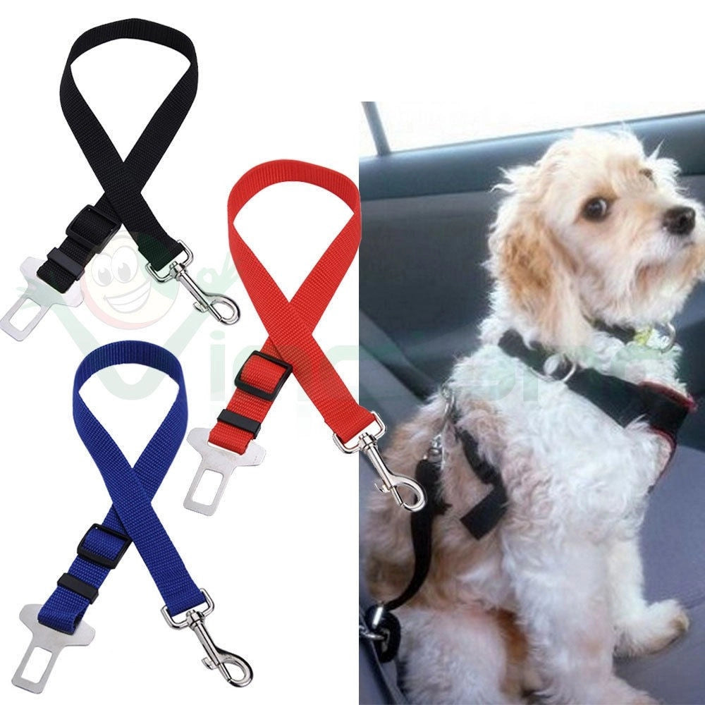 Trade Shop - Guinzaglio Sedile Auto Cintura Di Sicurezza Collare Per Cane Nylon Regolabile -