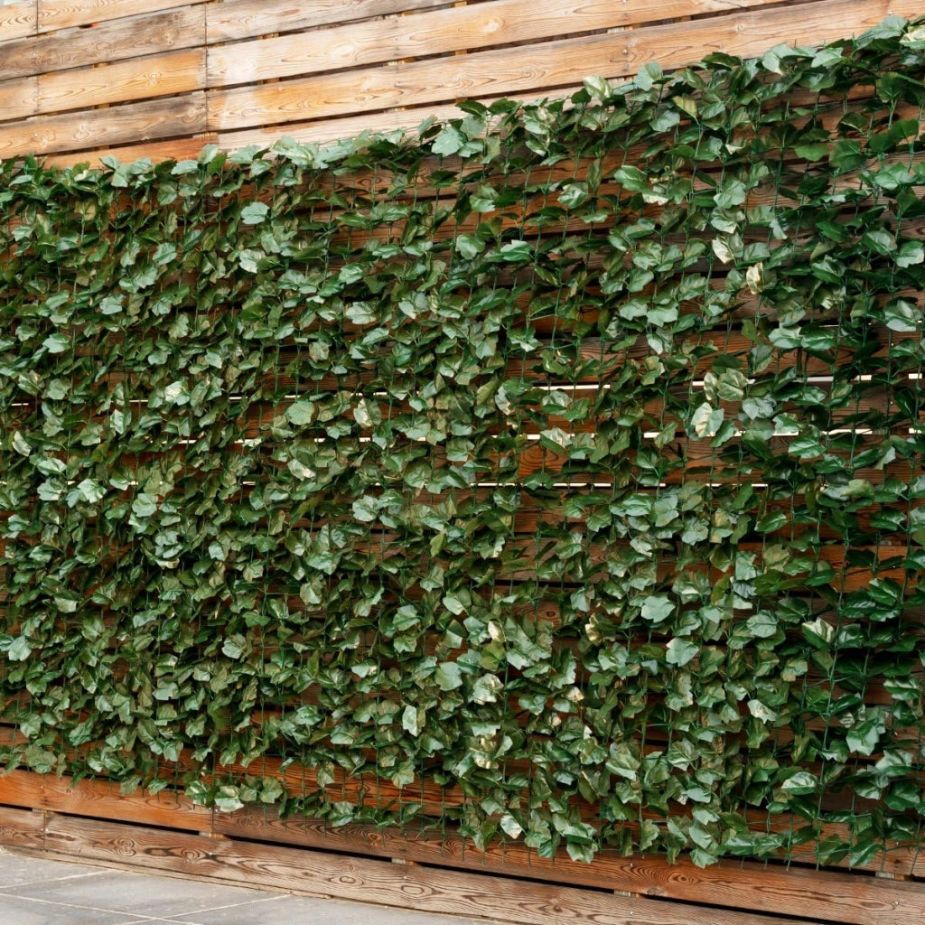 Siepe Artificiale con Foglie Edera Sintetica per Balcone Recinzioni Ringhiere Giardino (150 x 240 cm)