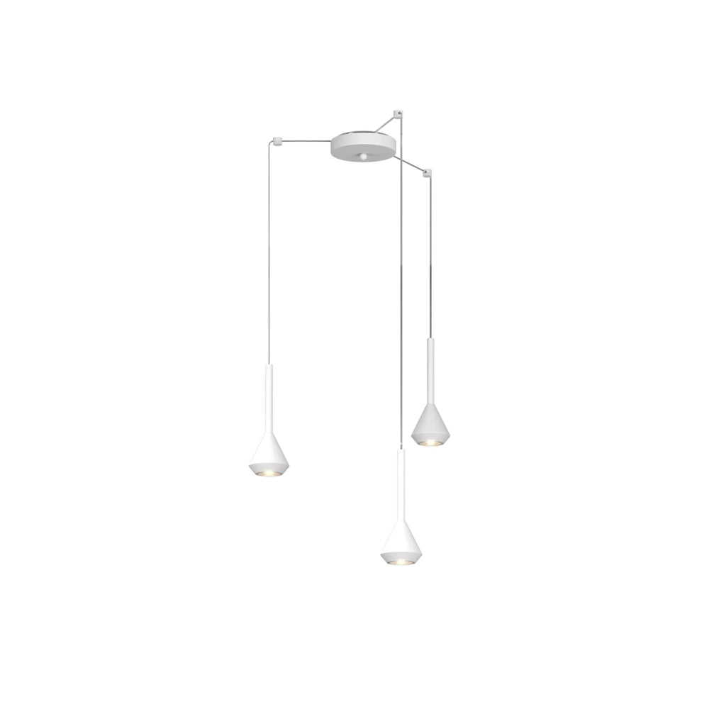 Lampadario Moderno Aygo Metallo Bianco 3 Luci Gu10