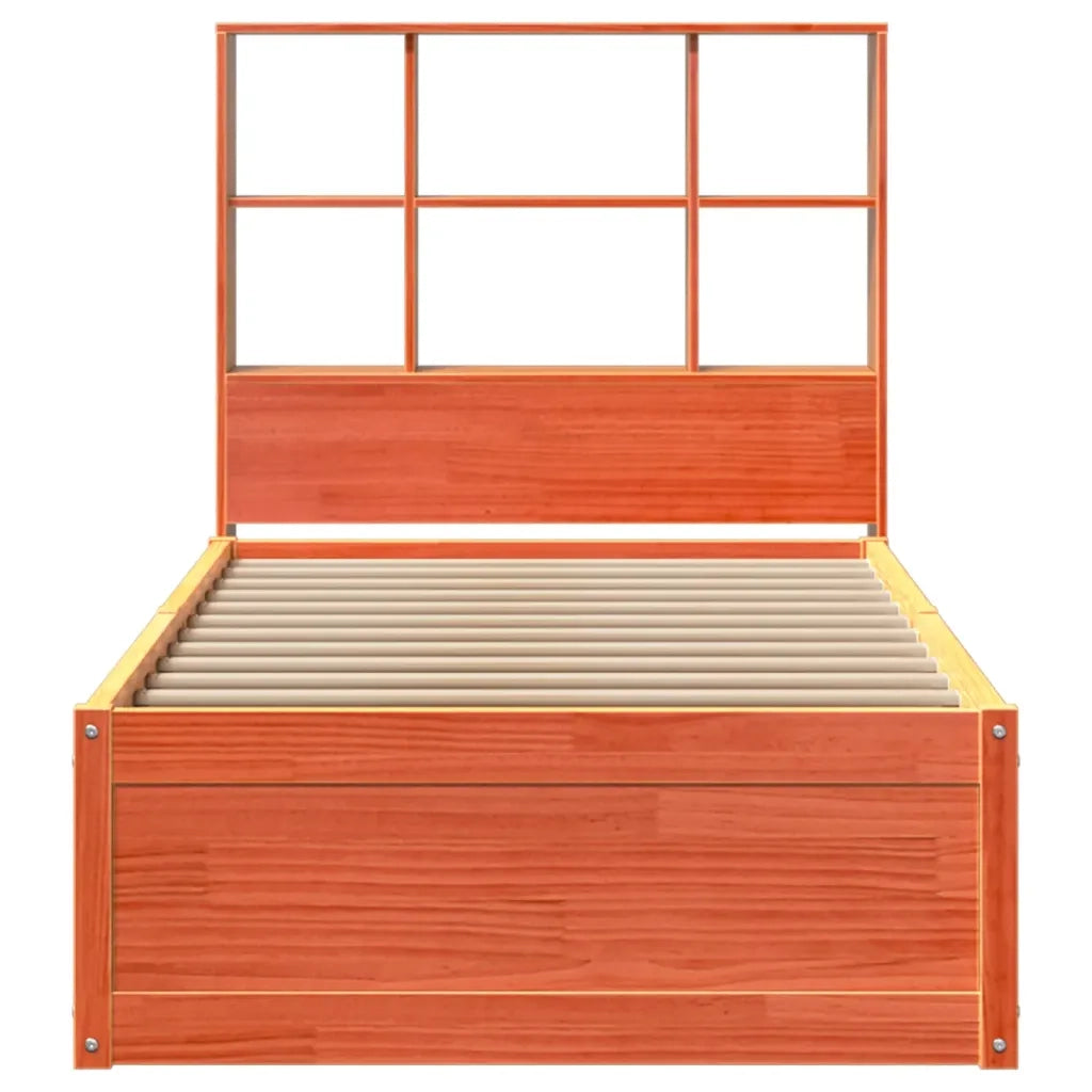 Letto senza Materasso Marrone Cera 75x190 cm in Legno di Pino