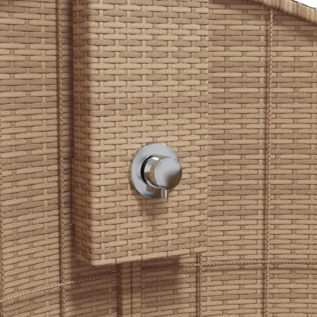 Box doccia da esterno beige 100 x 100 x 241,5 cm in polyrattan e legno di acacia colore beige 02_0042030