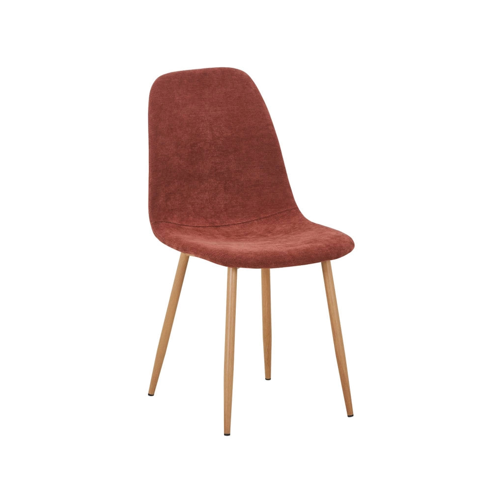 Set di 2 sedie decorazione in legno e tessuto, rosso