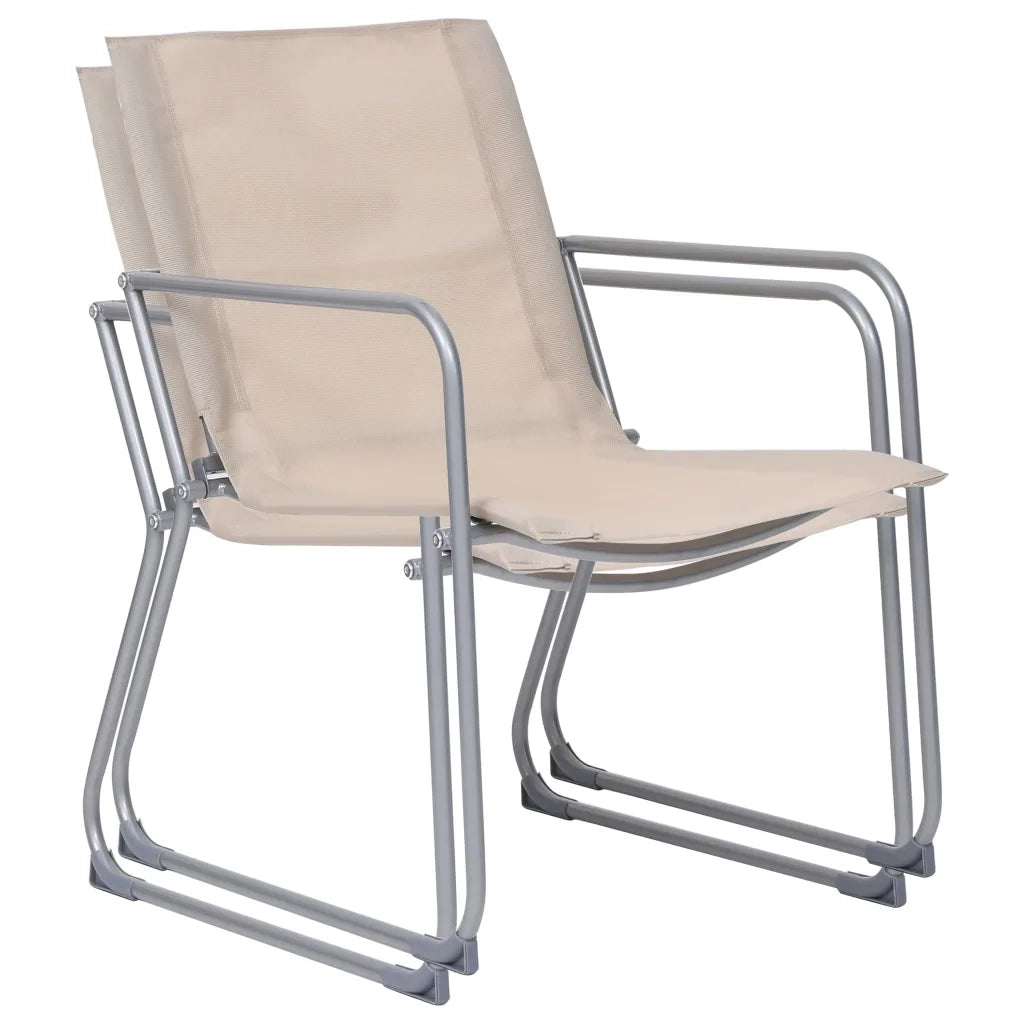 Set Divano da Giardino 4 pz in Tessuto e Acciaio Crema 44353
