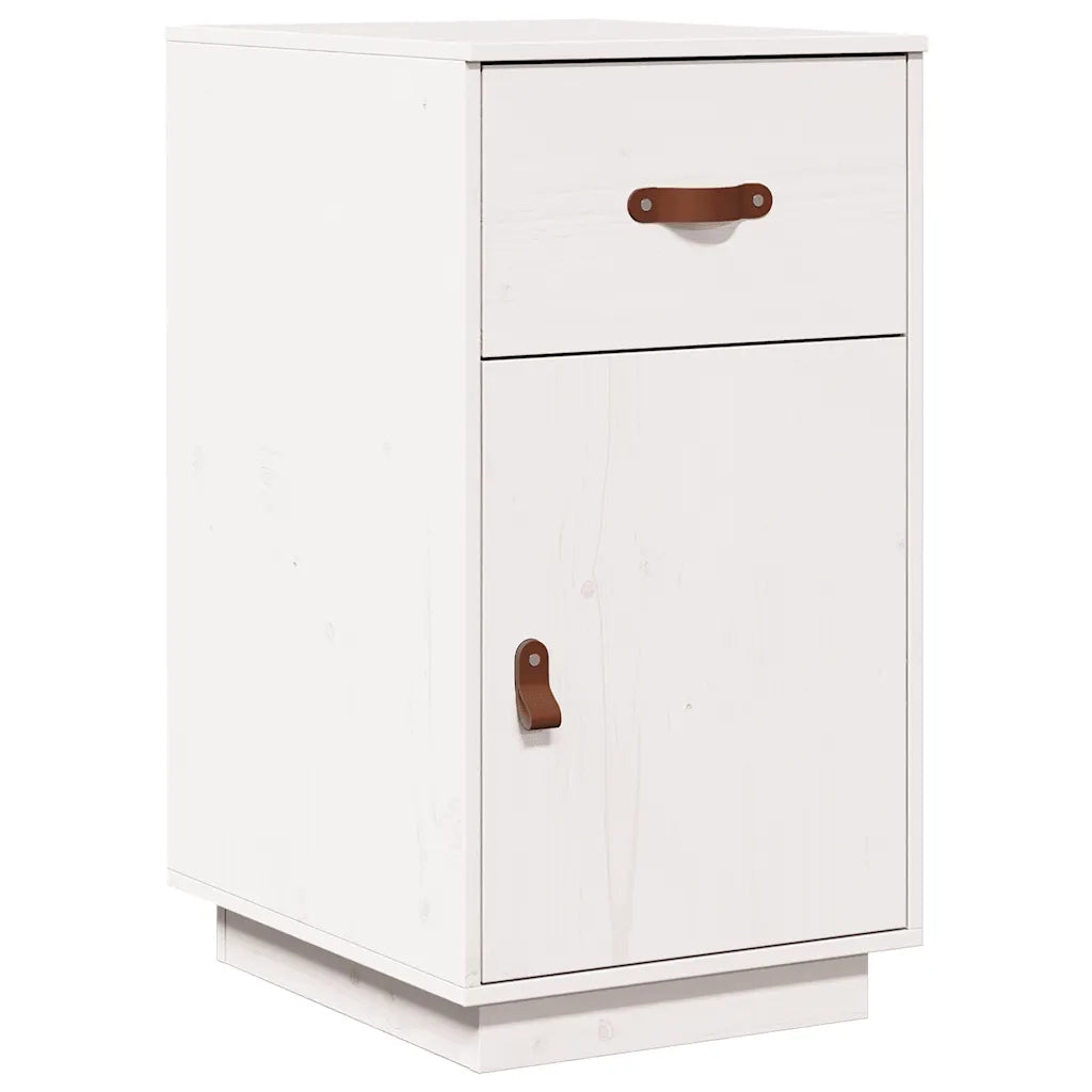 Armadietto da Scrivania Bianco 40x50x75 cm Legno Massello Pino