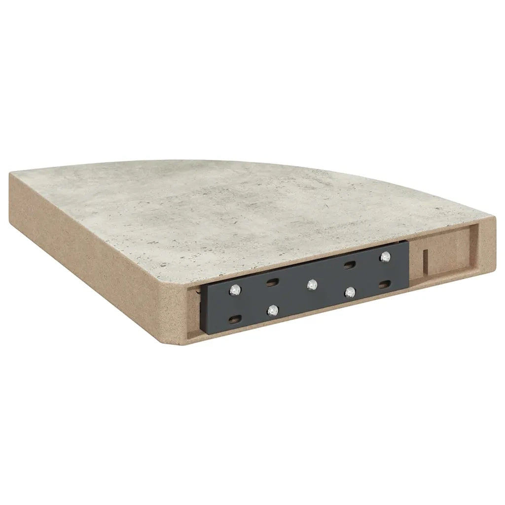 Mensole Angolari 2pz Grigio Cemento 25x25x3,8 cm in MDF 326634