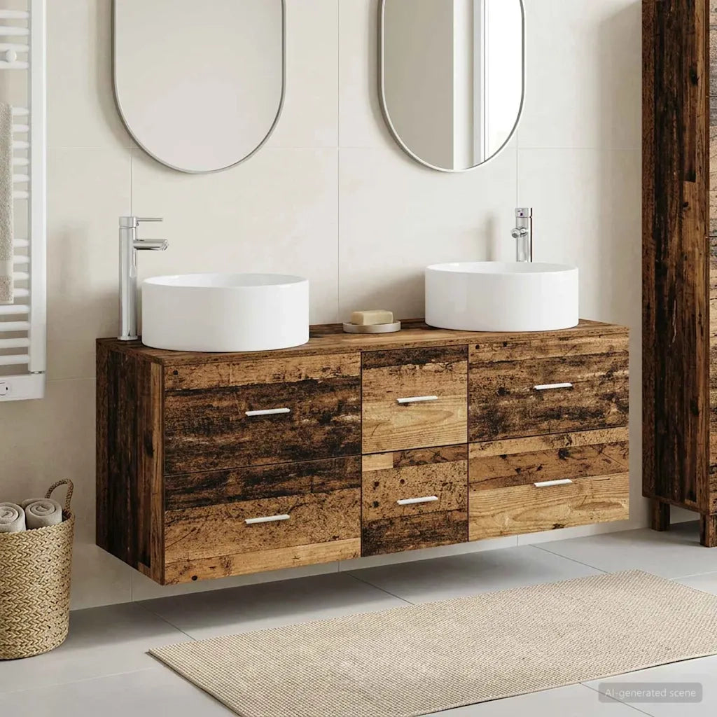 Set di mobili per il bagno 3 pz Legno antico 3405961