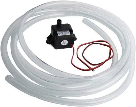 Pompa d'acqua portatile con cavo di 46 cm per fontane per animali acquario laghetto vasca per pesci (+ diametro interno 8 mm tubo di PVC morbido da 3 m)