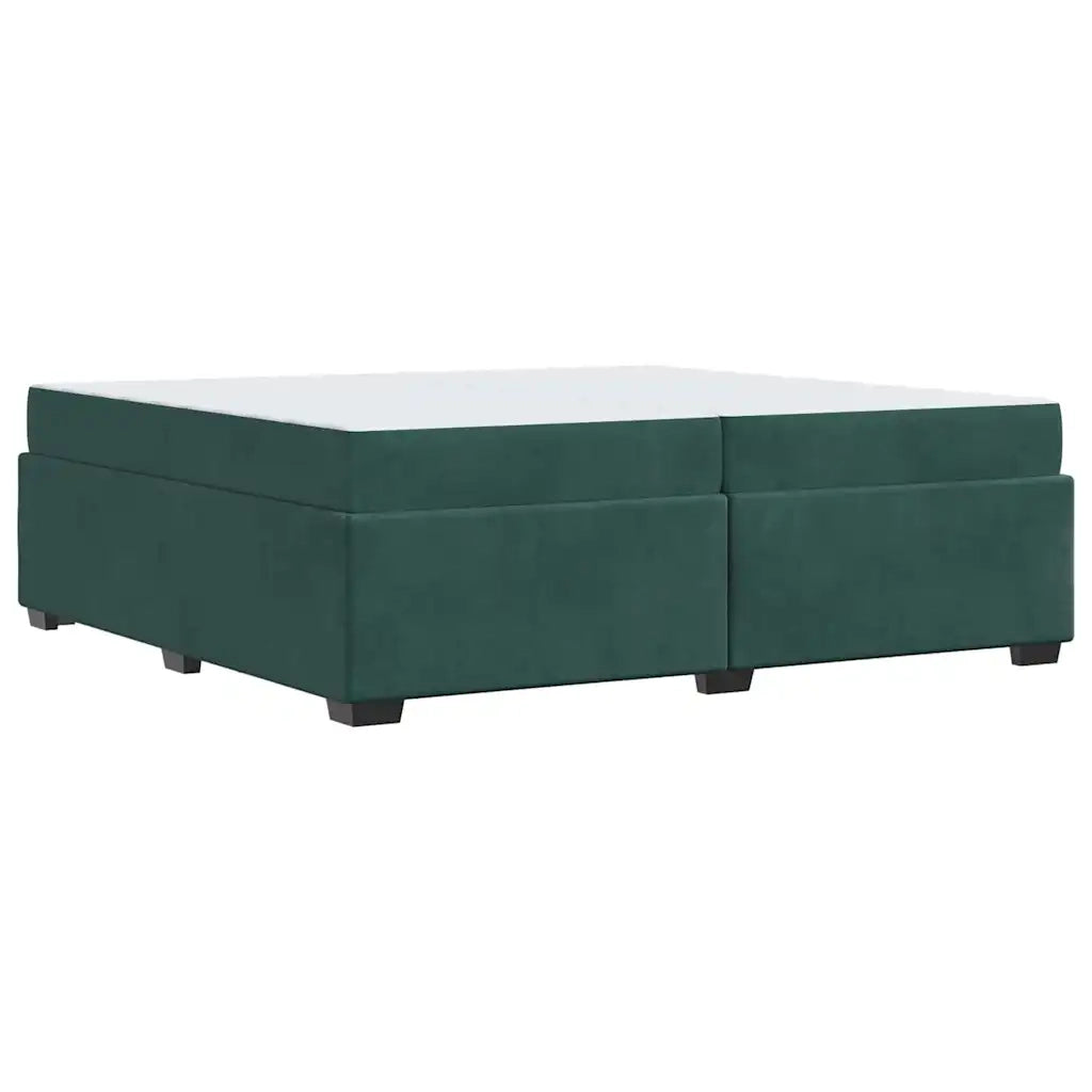 vidaXL Struttura letto con materasso Verde scuro 200 x 200 cm Velluto