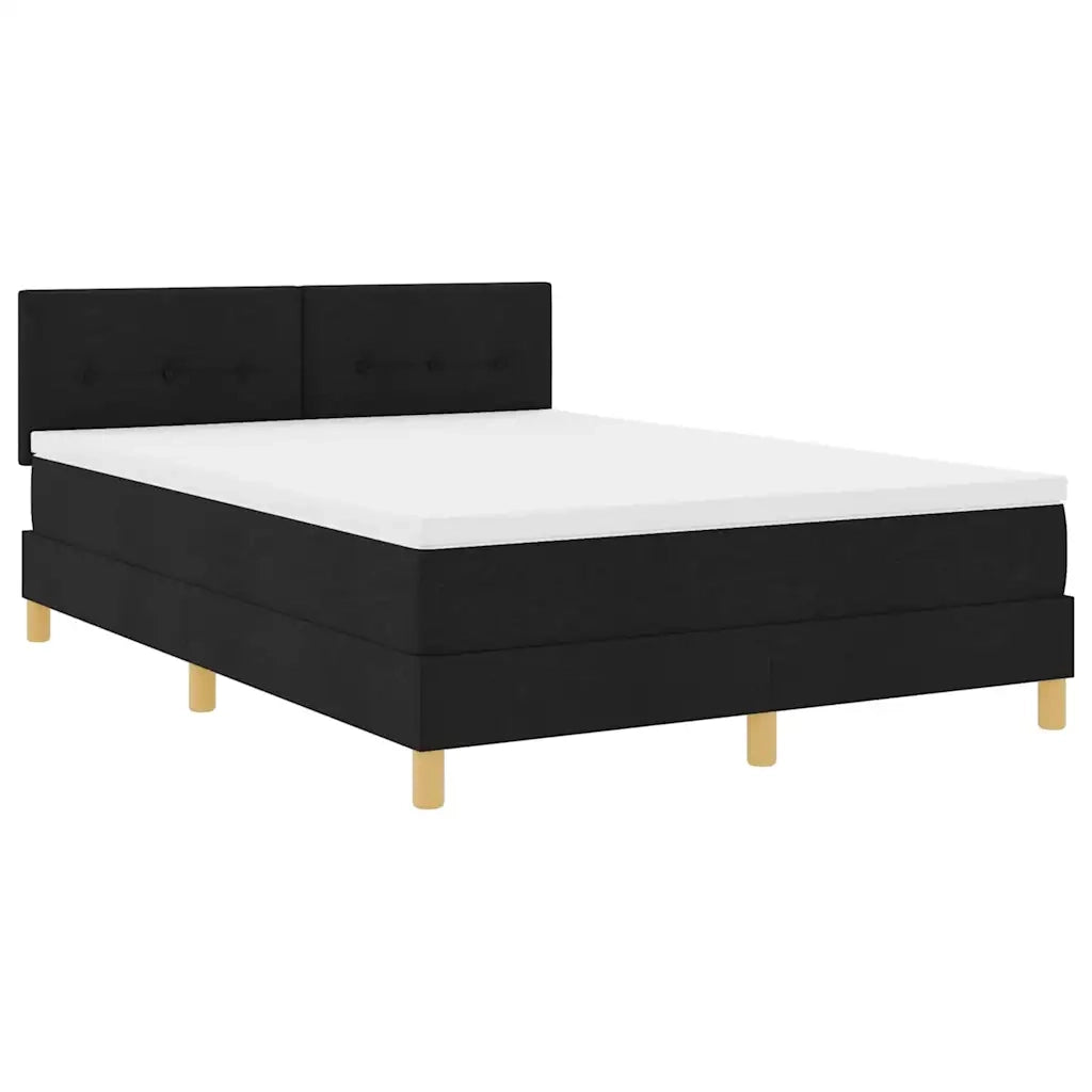 Letto a molle con cuscino Nero 140 x 190 cm Tessuto 3338918