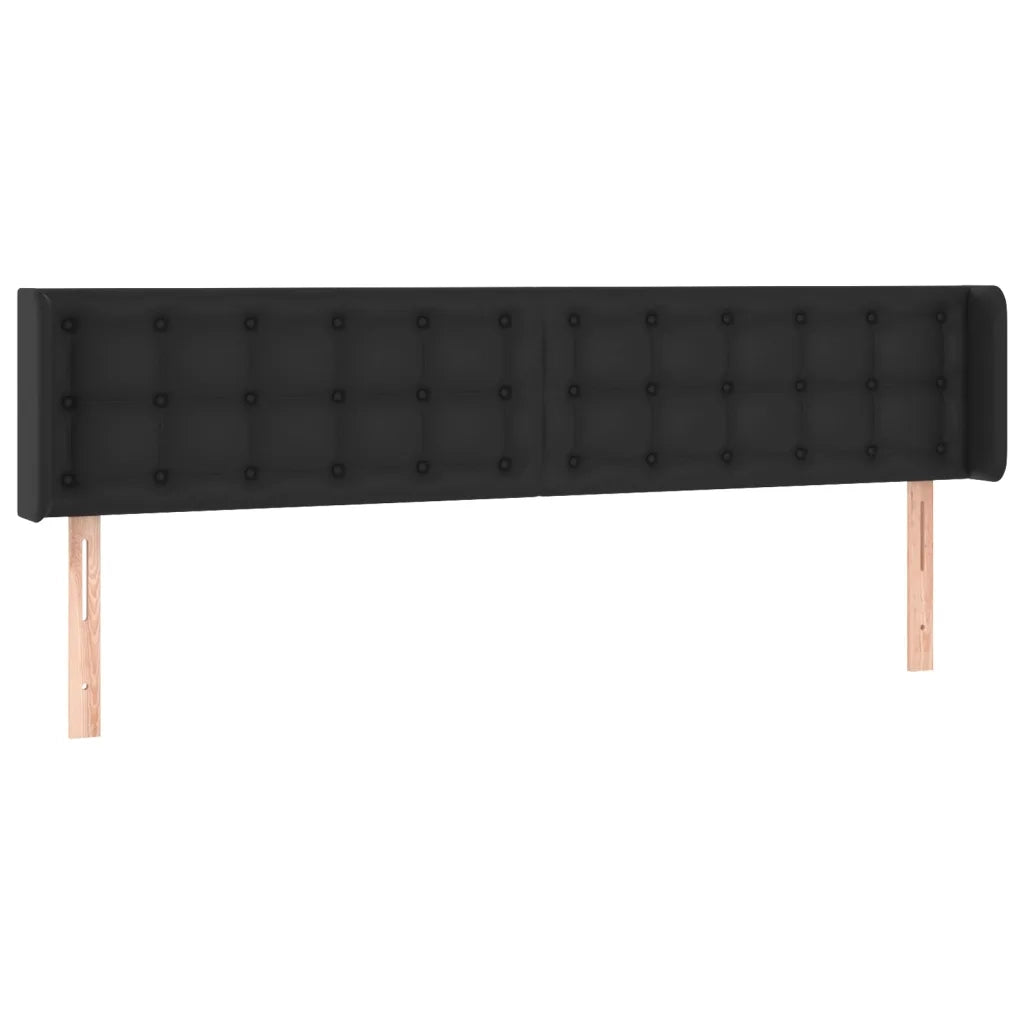 Testiera ad Orecchio Nera 203x16x78/88 cm in Similpelle 3118876