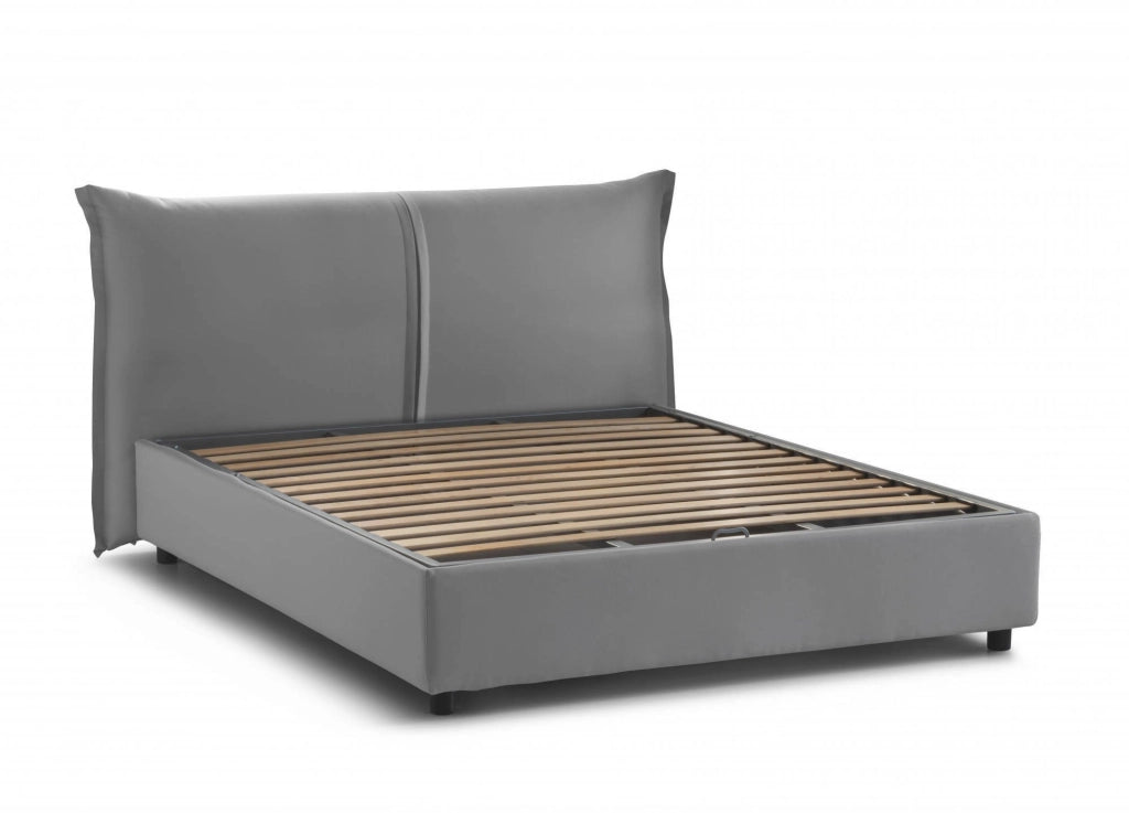 Letto Matrimoniale Abarat, Letto Matrimoniale Sfoderabile Made in Italy, Grigio