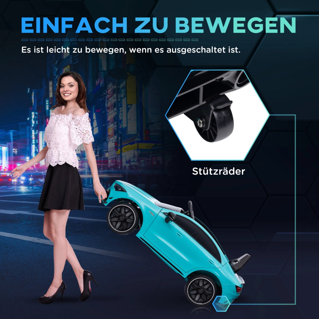 Auto Elettrica per Bambini Telecomandata ¨C zephmum ¨C Blu Chiaro, Luci LED, Clacson, Ruote Trasporto