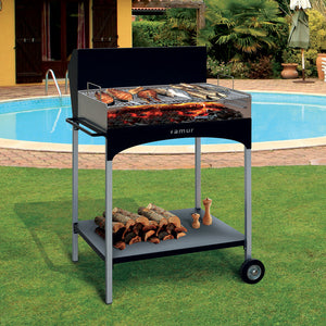 Barbecue a Legna con Griglia in Ferro Cromato Famur BK 8 Eco